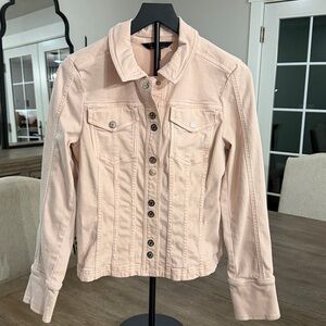 White House Black Market Light Pink Jean Jacket